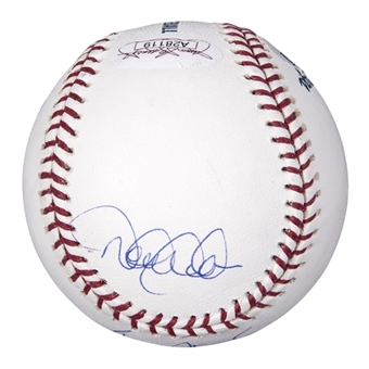 George Steinbrenner, Mariano Rivera, and Derek Jeter Trio Signed OML Selig Baseball (PSA/DNA)
